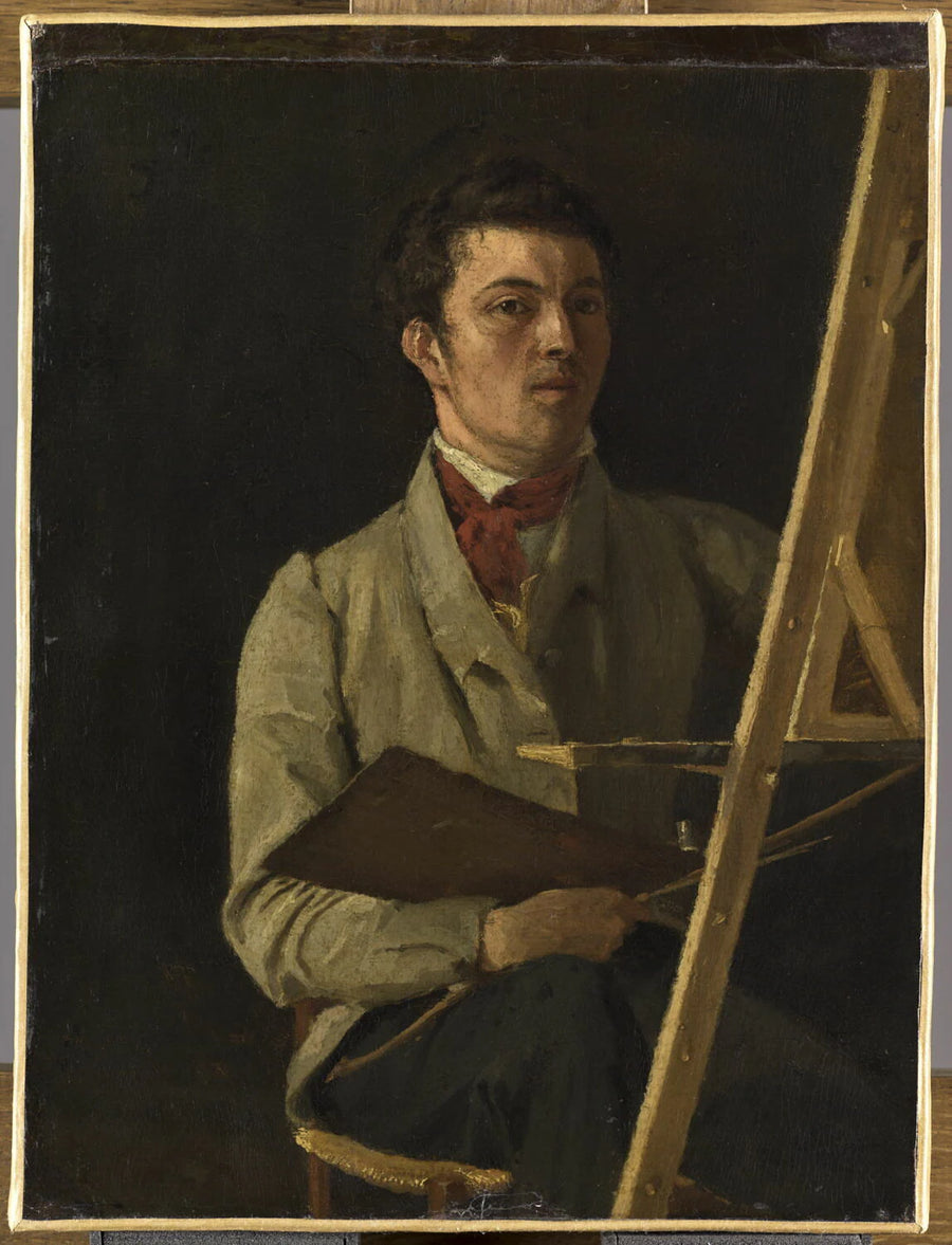 Portrait de l'artiste, assis près d'un chevalet - Jean-Baptiste Camille Corot