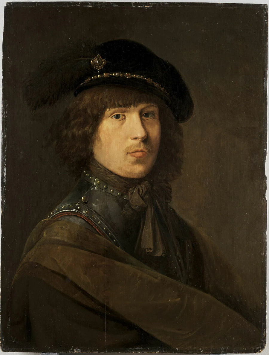 Portrait de l'artiste en cuirasse et coiffé d'un béret à plume - Pieter Potter
