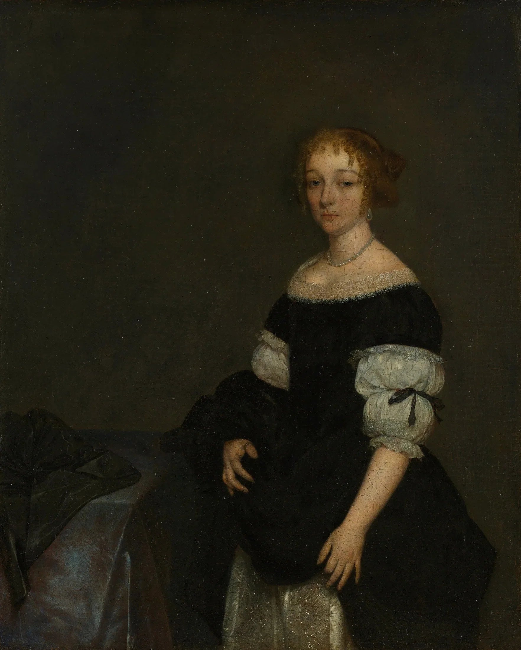 Portrait d'Aletta Pancras (1649-1707). Épouse de François de Vicq - Gerard ter Borch image 1 copie peinte à la main à l’huile