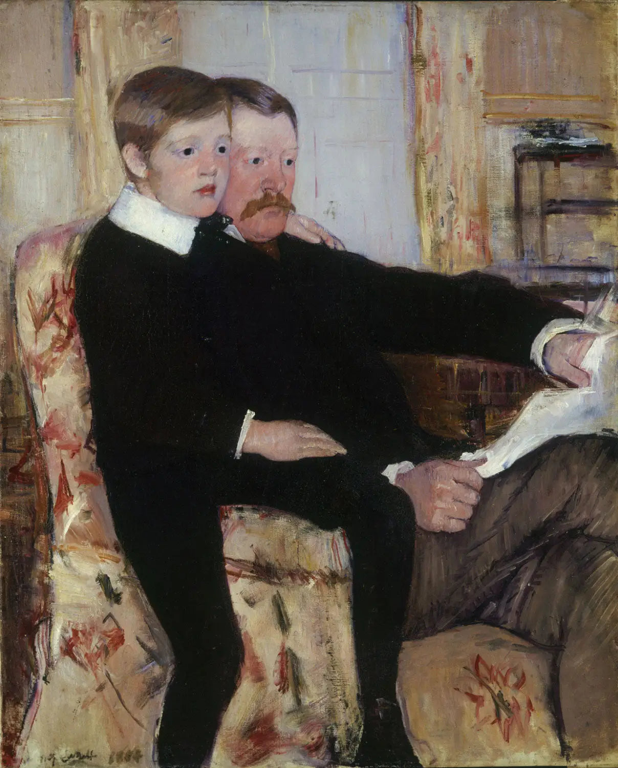Portrait d'Alexander J. Cassatt et de son fils, Robert Kelso Cassatt - Mary Cassatt image 1 copie de tableau peinte à la main