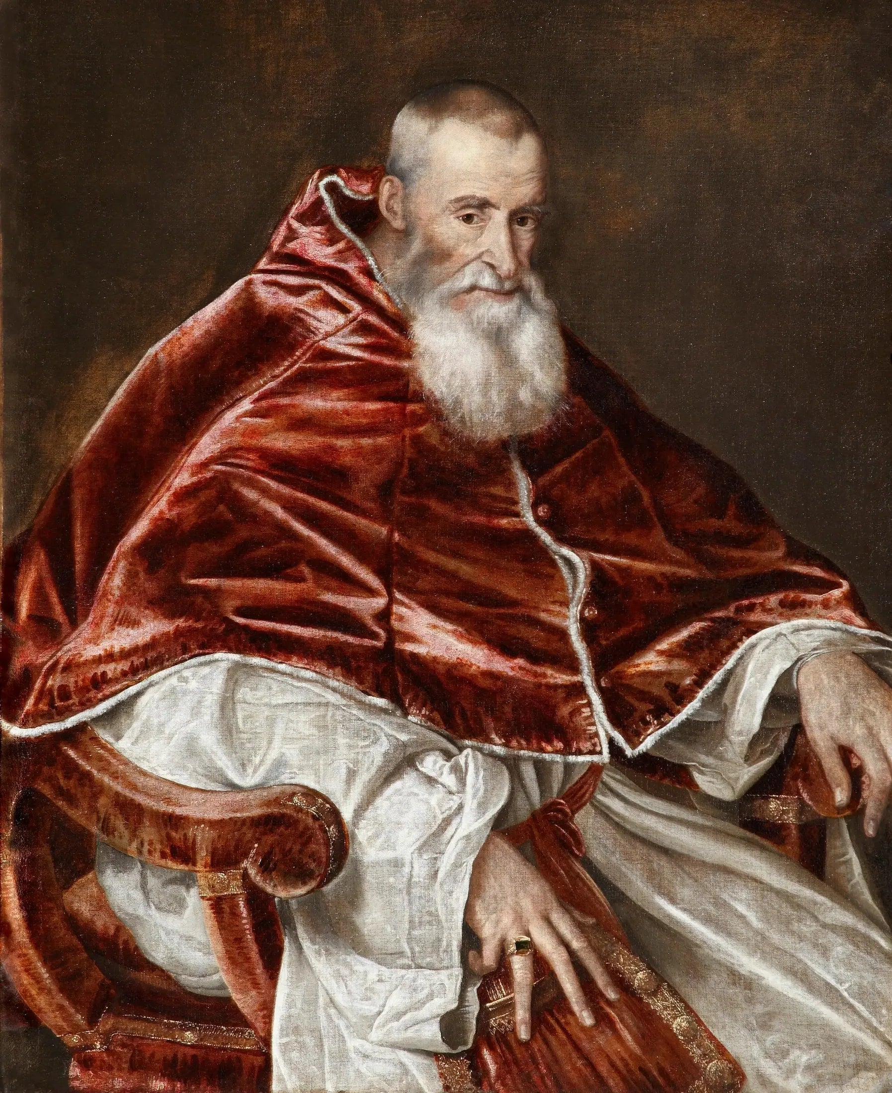 Portrait d'Alexandre Farnèse, pape Paul III (1468-1549 ; élu en 1534) - Titian image 1 copie de tableau peinte à la main