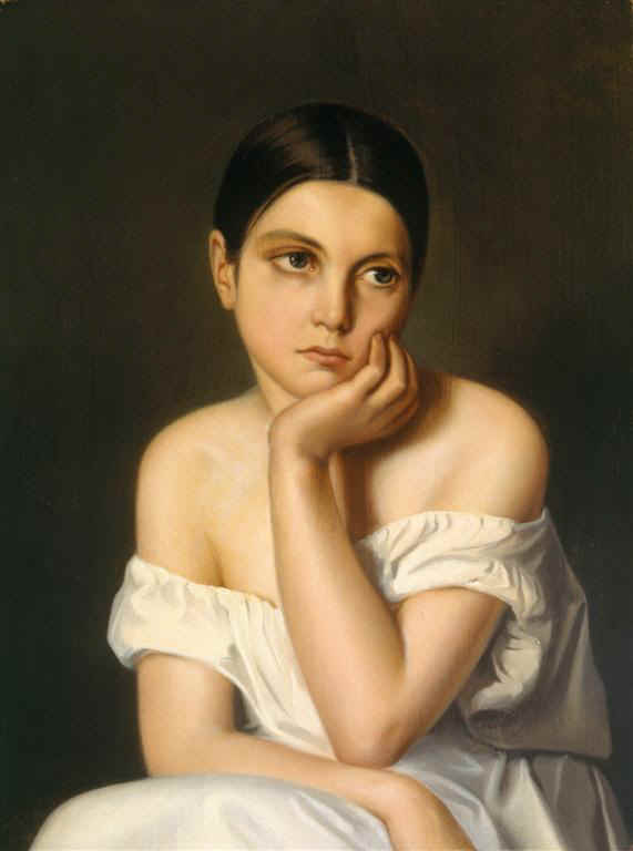 Portrait d'Aline Chasseriau, sœur de l'artiste - Théodore Chassériau image 1 tableau peint à l’huile sur toile