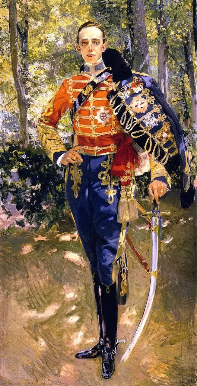 Portrait d'Alphonse XIII en uniforme de hussard - Joaquín Sorolla image 1 reproduction artisanale de tableau