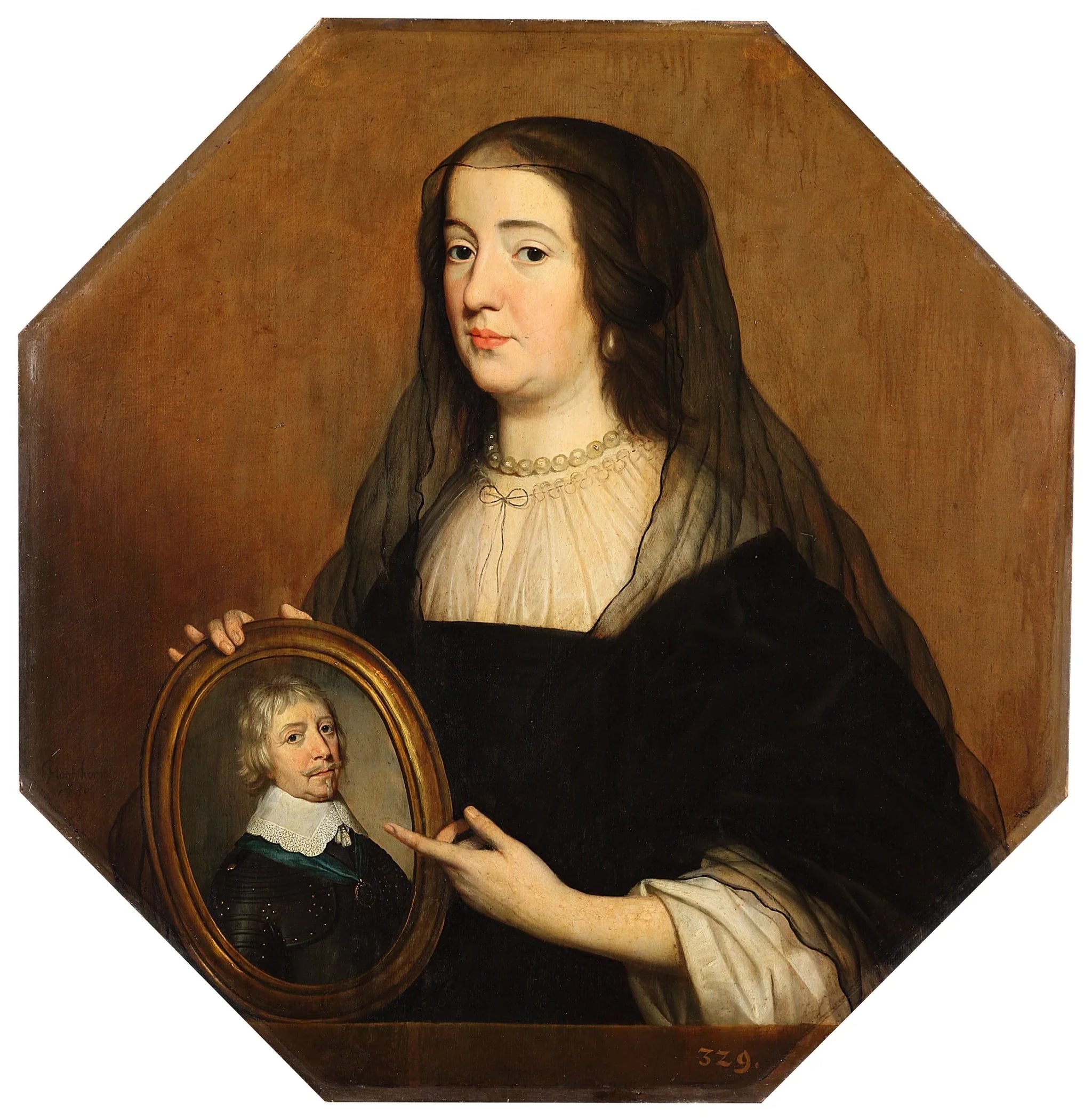 Portrait d'Amalia van Solms (1602-1675) - Gerrit van Honthorst image 1 copie de tableau peinte à la main