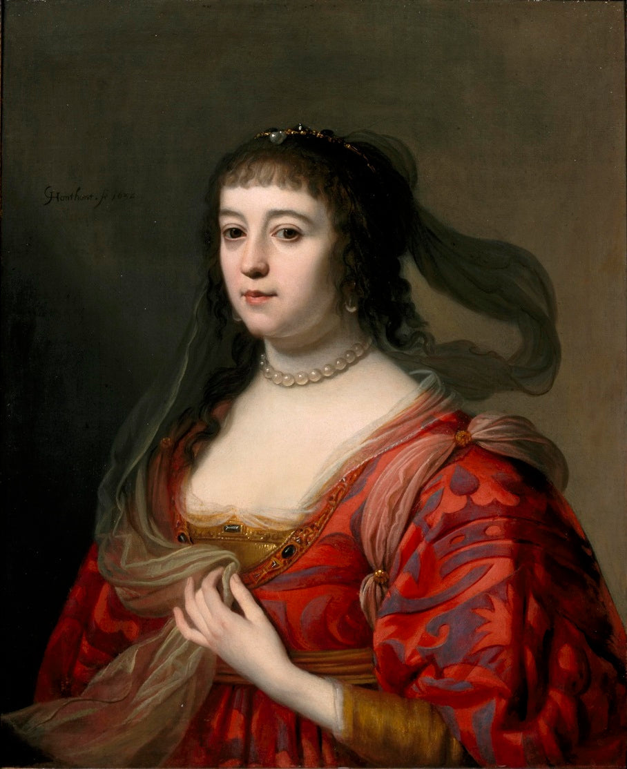 Portrait d'Amalia van Solms - Gerrit van Honthorst image 1 tableau peint à l’huile sur toile