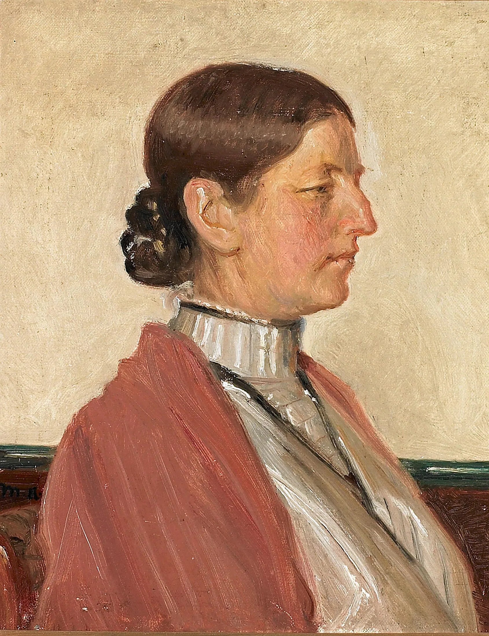 Portrait d'Anna Ancher. - Michael Peter Ancher image 1 copie peinte à la main à l’huile