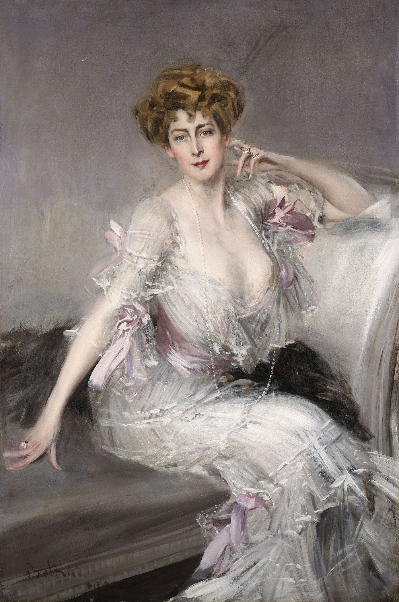 Portrait d'Anna Elisabeth Hansen - Giovanni Boldini image 1 copie de tableau peinte à la main