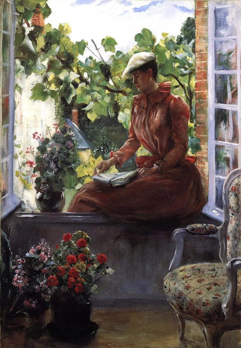 Portrait d'Anna Gœneutte portant un béret - Norbert Gœneutte image 1 copie peinte à la main à l’huile