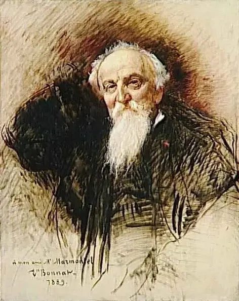 Portrait d'Antoine François Marmontel (1816-1898), pianiste, compositeur et musicologue français - Léon Bonnat image 1 tableau peint à l’huile sur toile