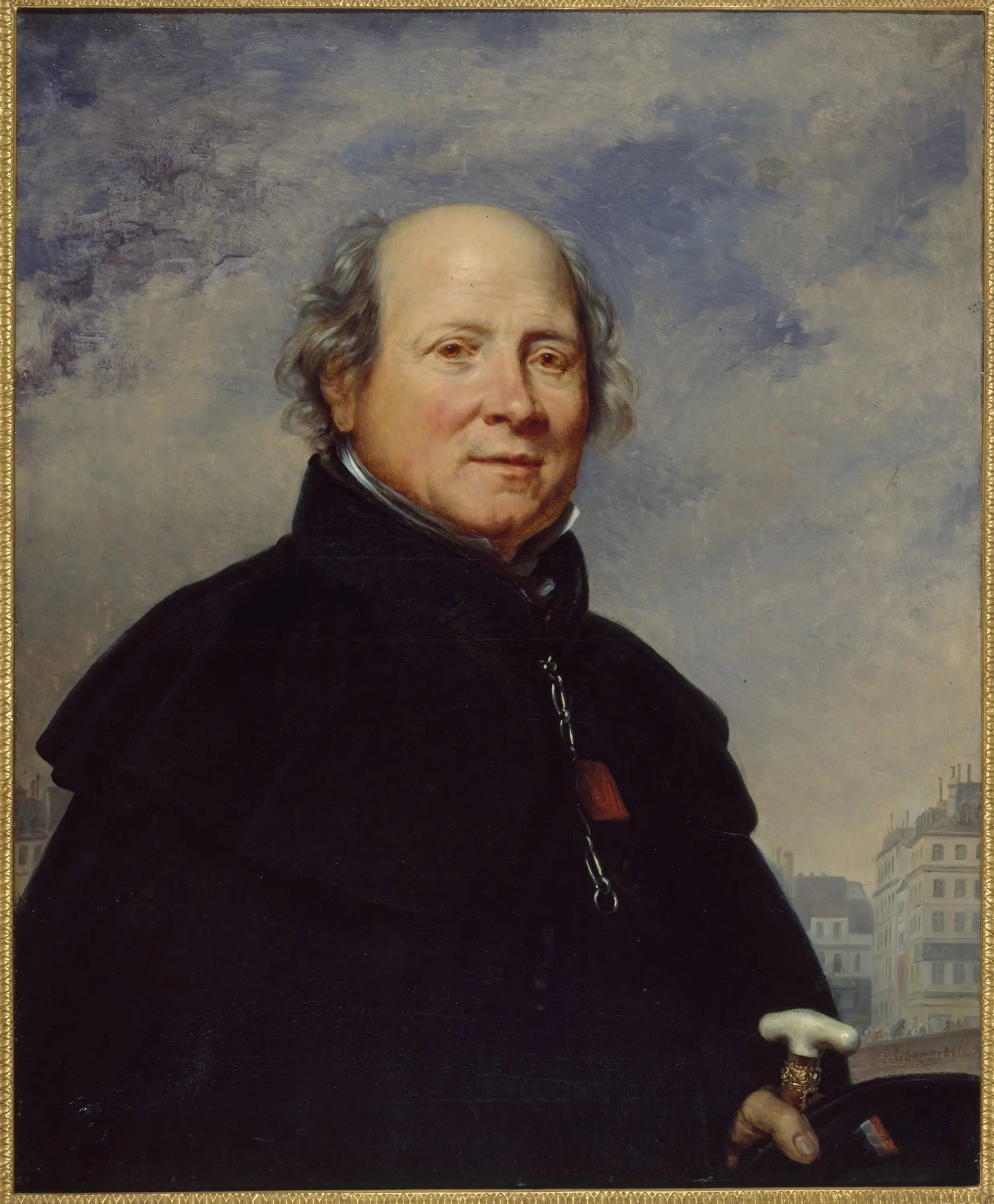 Portrait d'Edme Champion, dit l'"homme au petit manteau bleu" (1764-1852), philanthrope - Charles de Steuben image 1 reproduction de peinture à l’huile