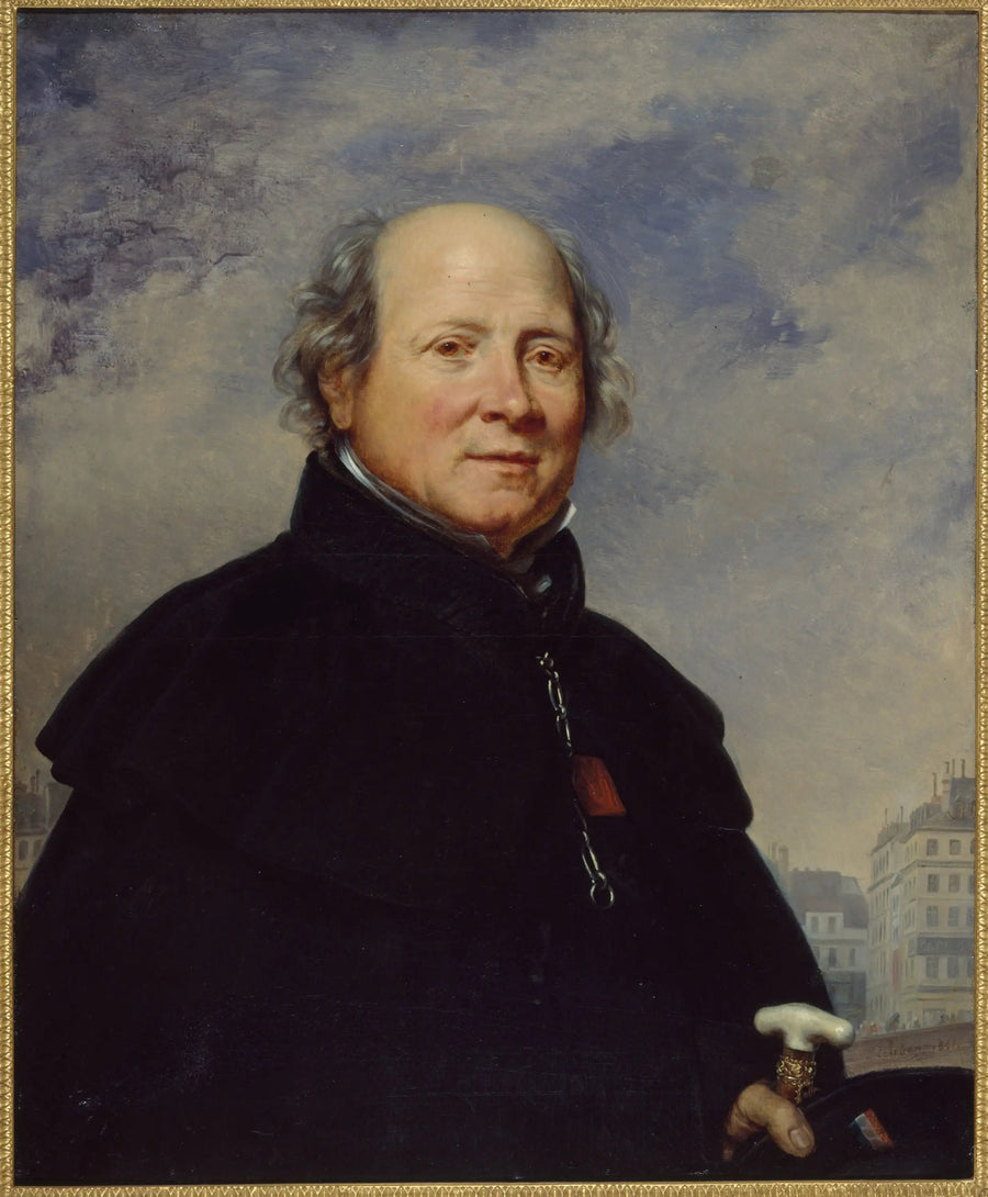 Portrait d'Edme Champion, dit l'"homme au petit manteau bleu" (1764-1852), philanthrope - Charles de Steuben image 1 reproduction de peinture à l’huile