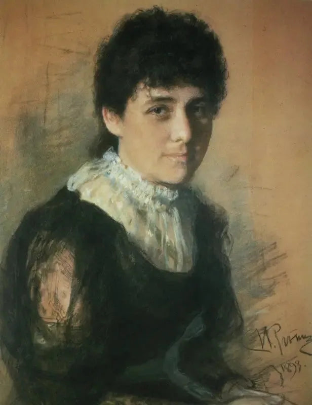 Portrait d'Elena Pavlovna Tarkhanova-Antokolskaya - Ilya Repin image 1 copie peinte à la main à l’huile