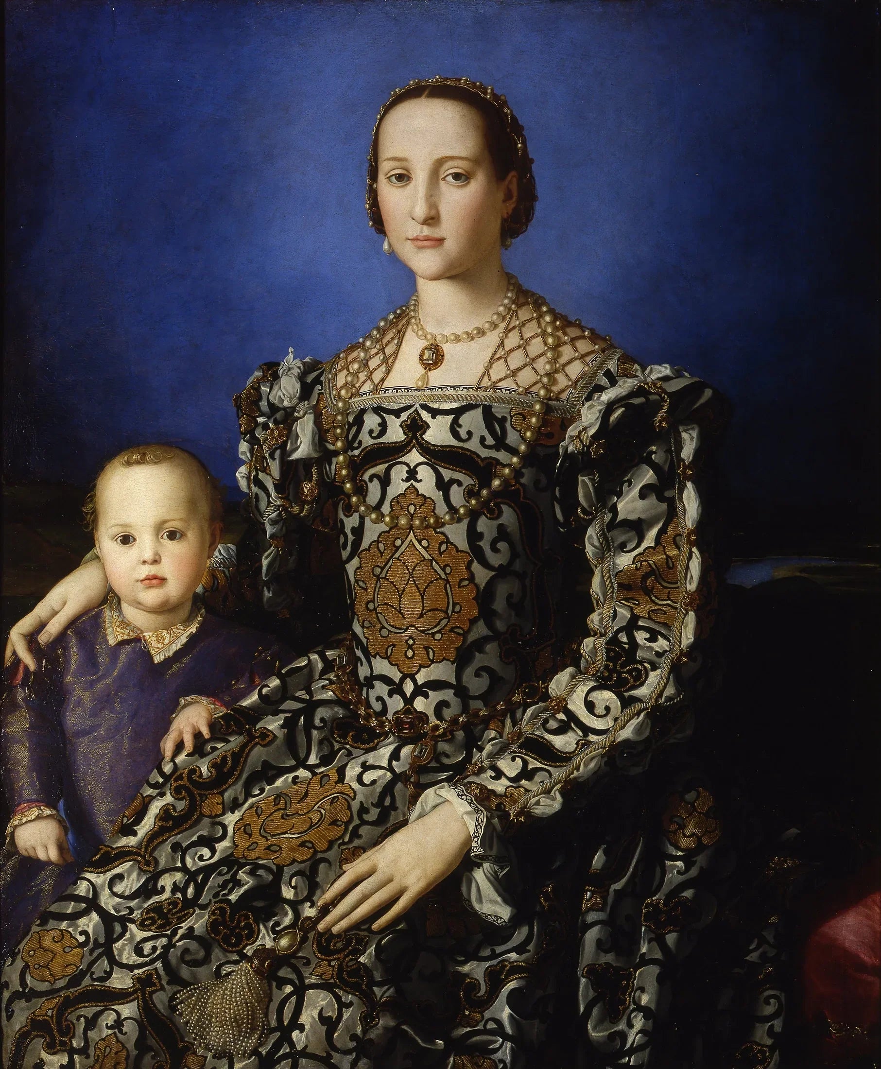 Portrait d'Éléonore de Tolède et son fils Giovanni de Médicis - Bronzino image 1 reproduction artisanale de tableau