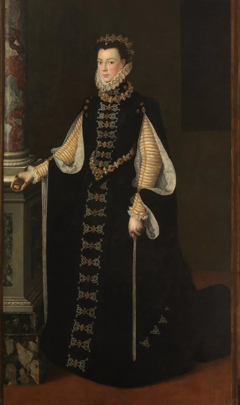 Portrait d'Élisabeth de France avec une miniature dans sa main de son mari - Sofonisba Anguissola