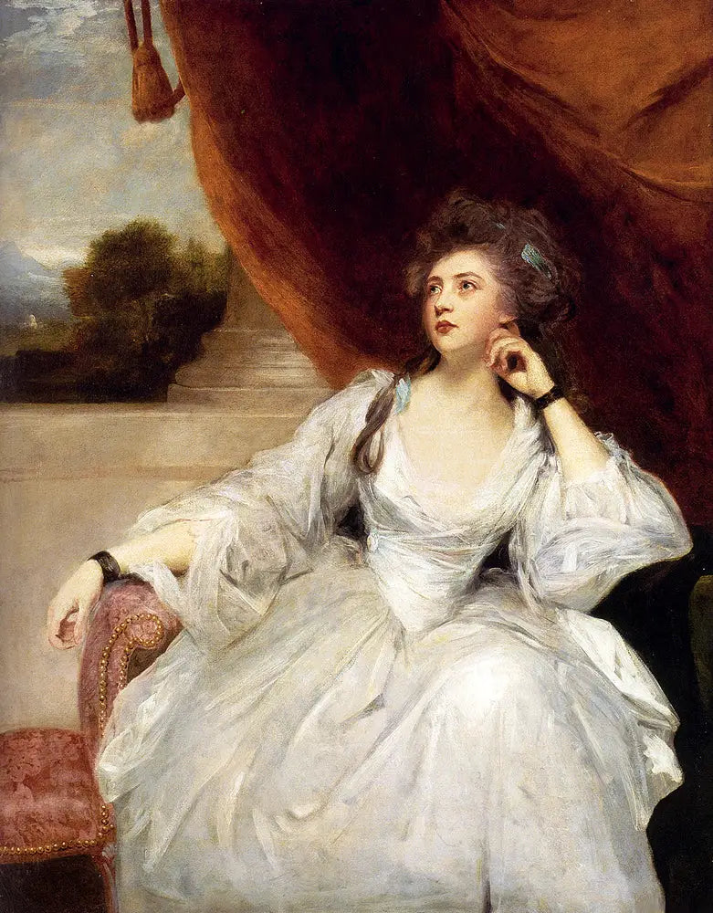 Portrait d'Elizabeth Falconer, Mme Stanhope, en guise de contemplation - Joshua Reynolds image 1 reproduction de peinture à l’huile
