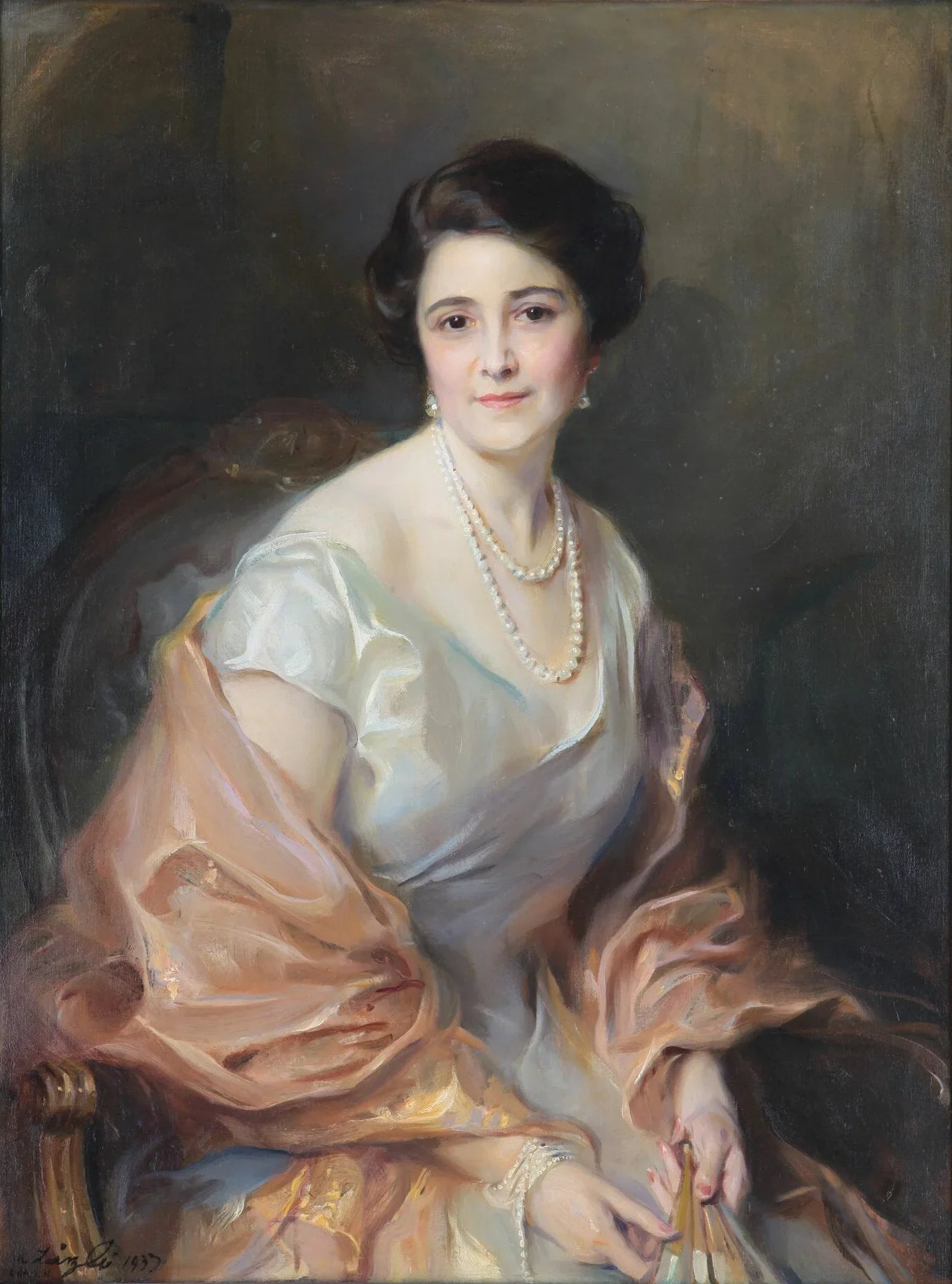 Portrait d'Elizabeth Gottschalk de Hirsch - Philip de László image 1 reproduction de peinture à l’huile