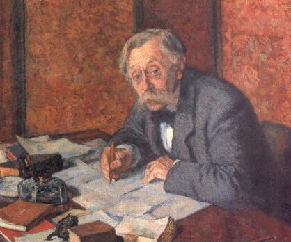 Portrait d'Émile Verhaeren - Théo van Rysselberghe image 1 tableau peint à l’huile sur toile
