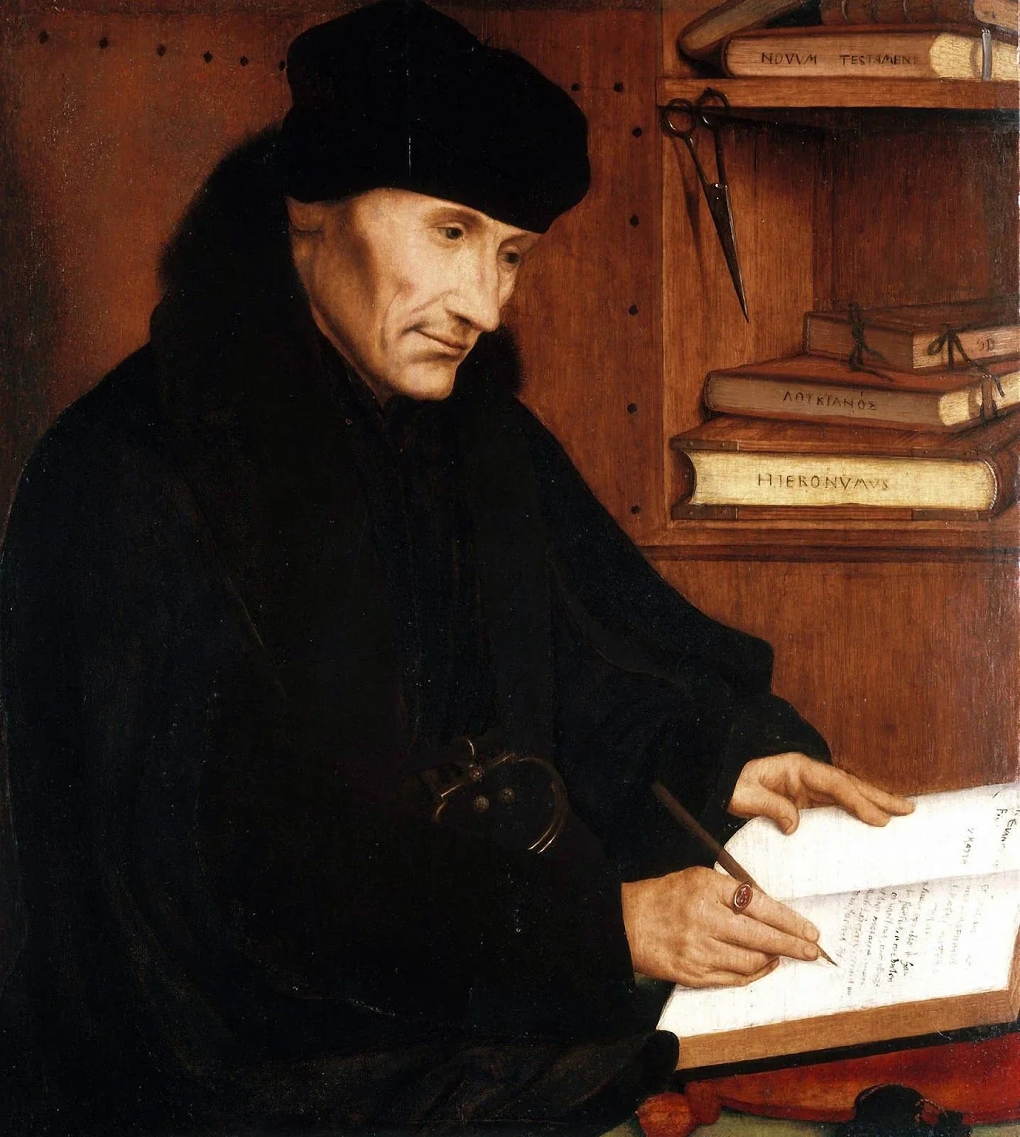 Portrait d'Érasme de Rotterdam (1466–1536) - Quentin Metsys image 1 reproduction d’œuvre d’art à l’huile