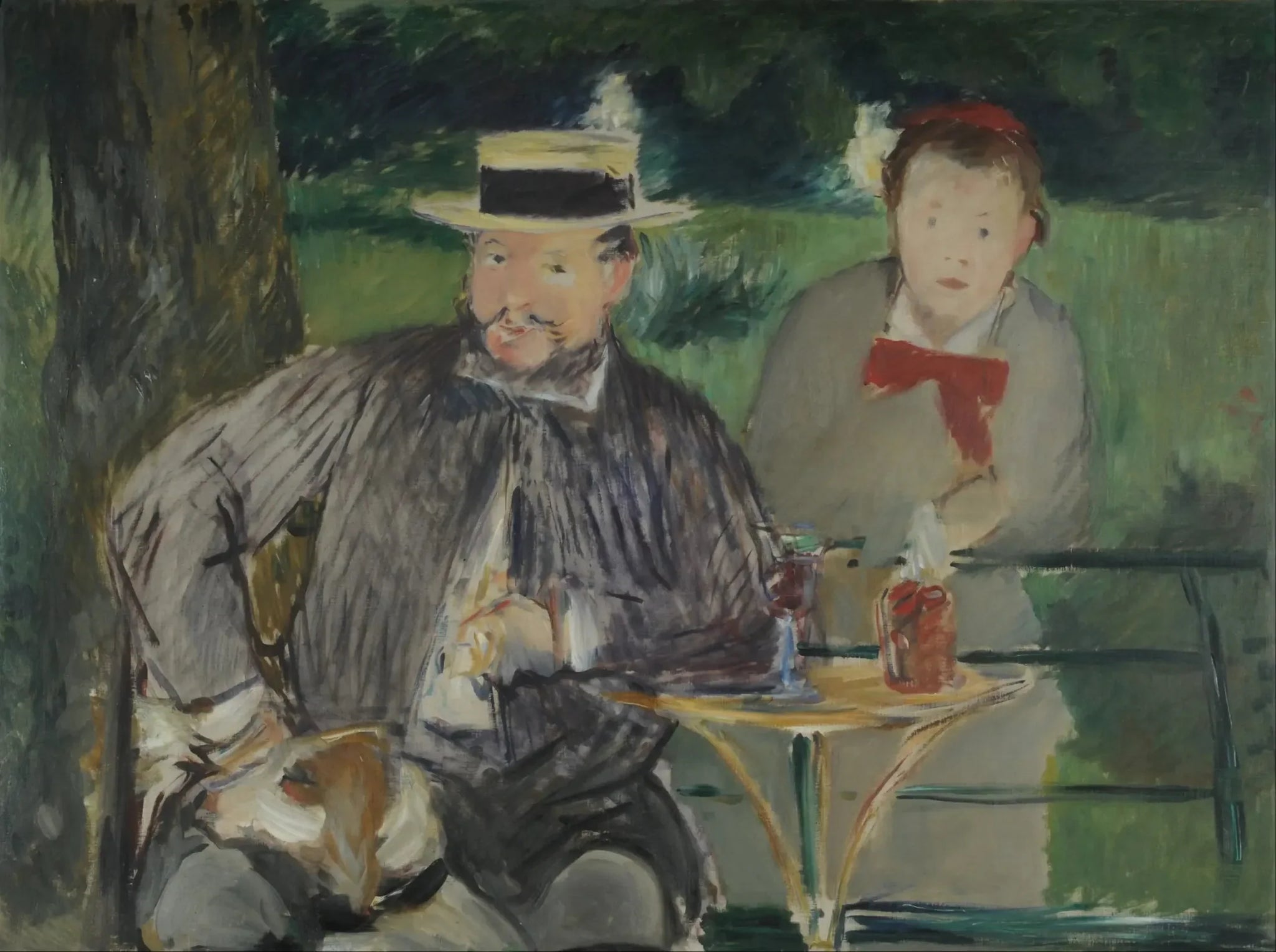 Portrait d'Ernest Hoschede et sa fille Marthe - Édouard Manet image 1 tableau peint à l’huile sur toile