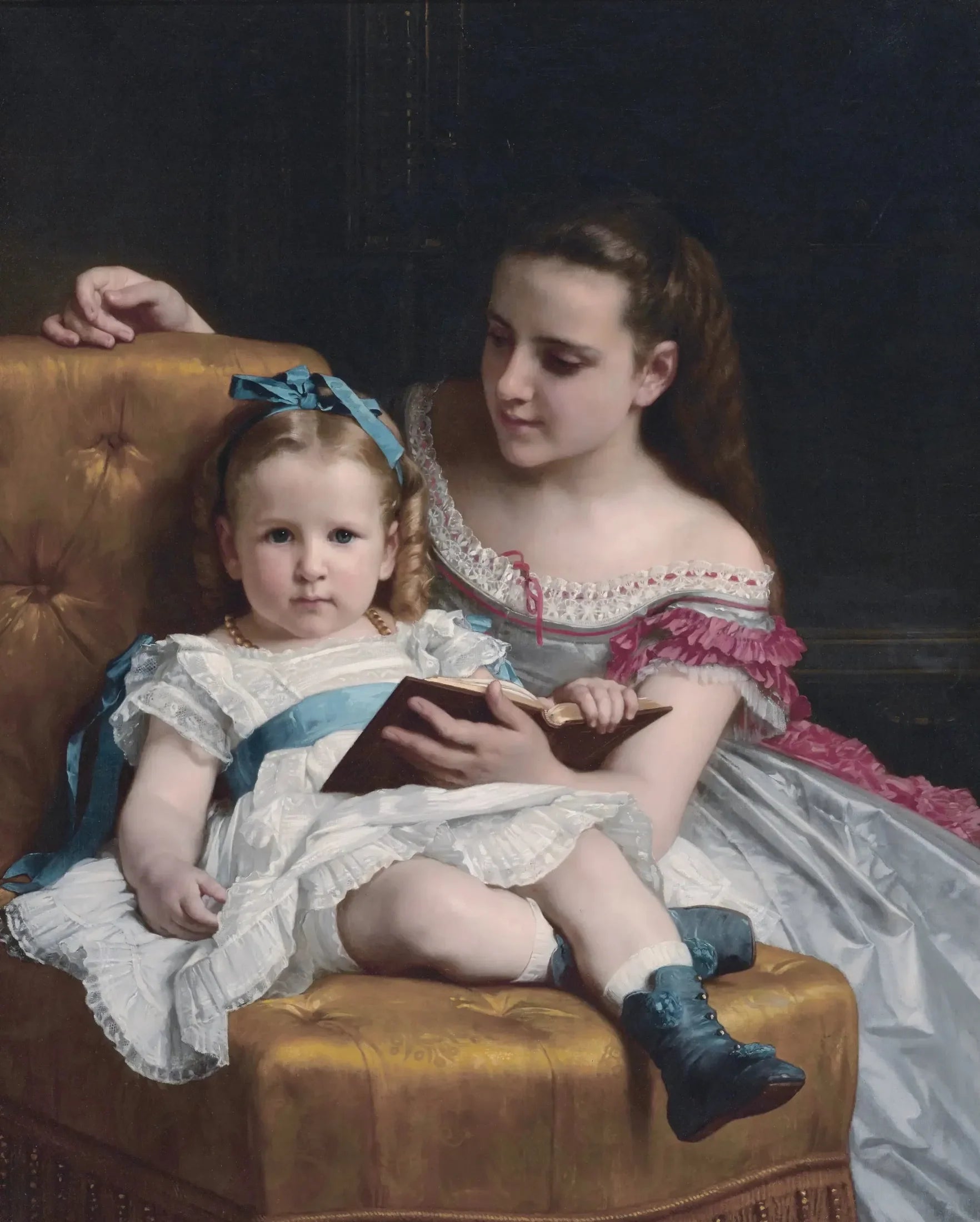 Portrait d'Eva et Frances Johnston - Bouguereau image 1 reproduction de peinture à l’huile