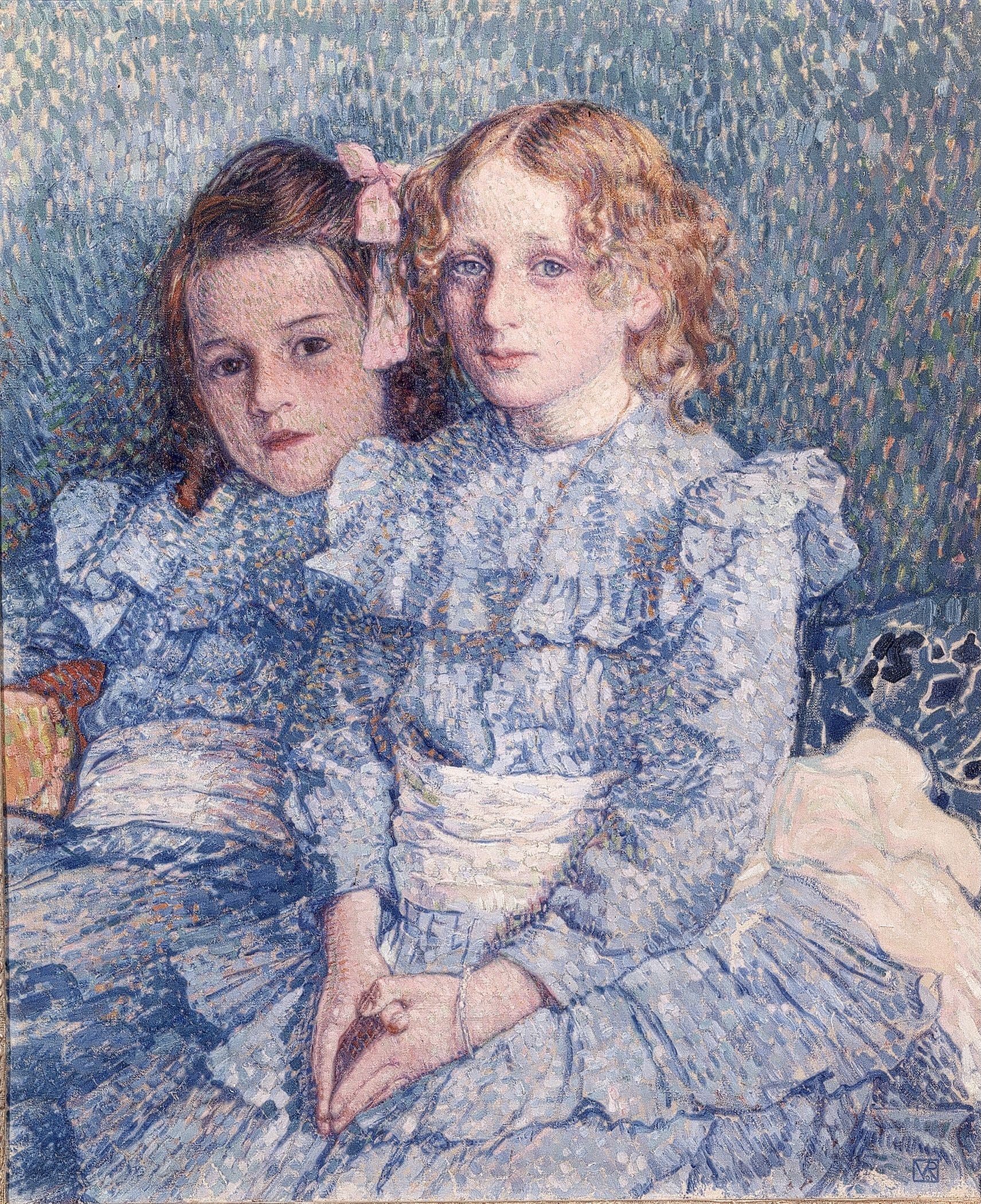 Portrait d'Hélène et Michètte Guinotte - Théo van Rysselberghe image 1 copie de tableau peinte à la main