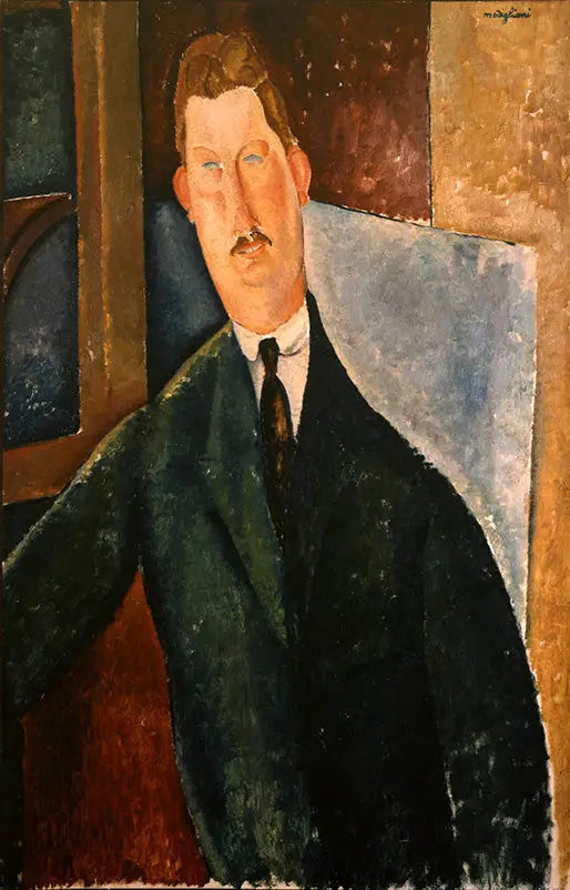 Portrait d'homme - Amedeo Modigliani image 1 copie peinte à la main à l’huile