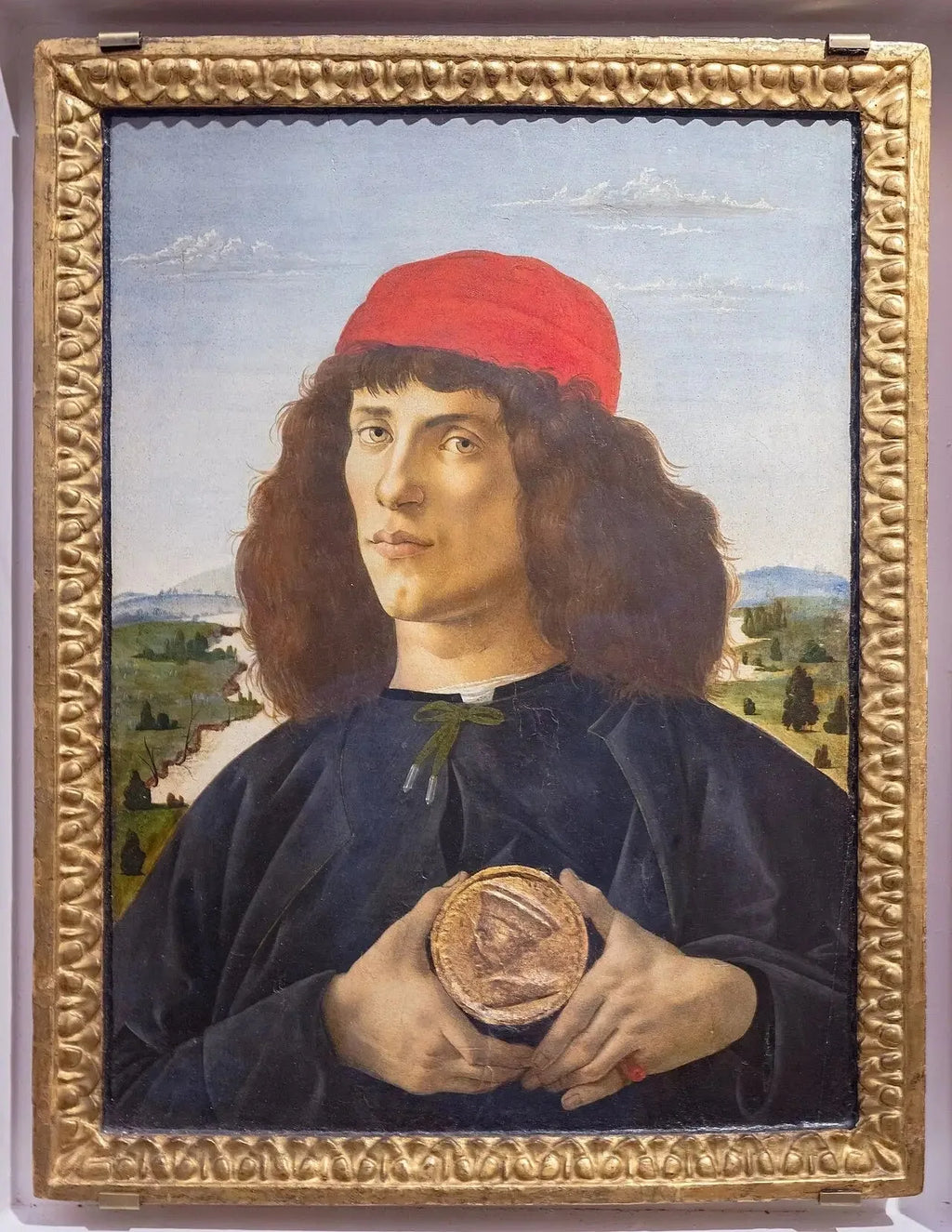 Portrait d'homme avec médaille de Cosme l'ancien - Sandro Botticelli image 2 reproduction de peinture à l’huile