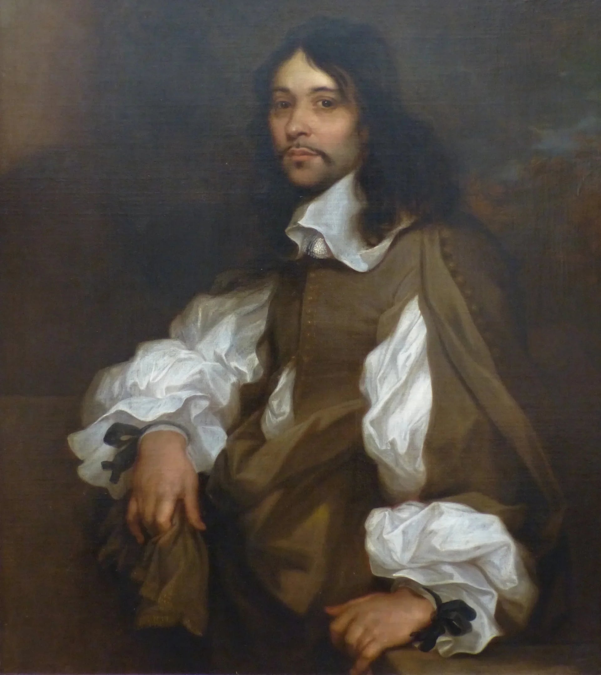 Portrait d'homme, dit l'homme aux rubans noirs - Sébastien Bourdon image 1 reproduction d’œuvre d’art à l’huile
