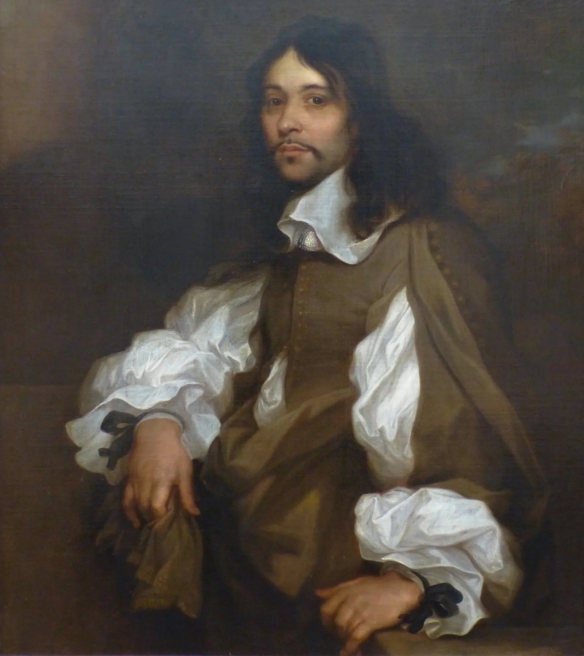 Portrait d'homme, dit l'homme aux rubans noirs - Sébastien Bourdon image 1 reproduction d’œuvre d’art à l’huile