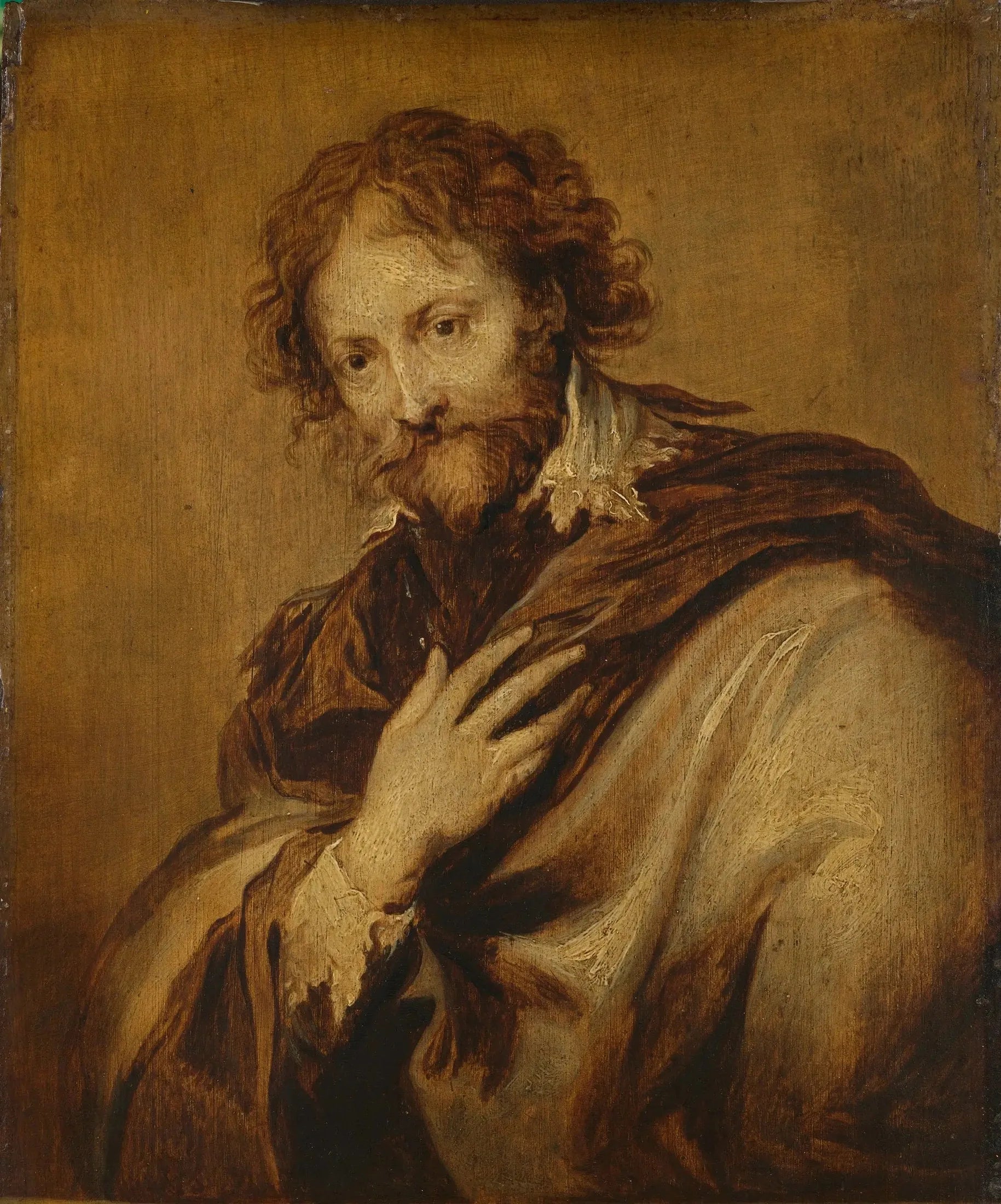 Portrait d'homme, identifié comme Pierre Paul Rubens (1577-1640). Peintre et diplomate. - Antoine van Dyck image 1 reproduction d’œuvre d’art à l’huile