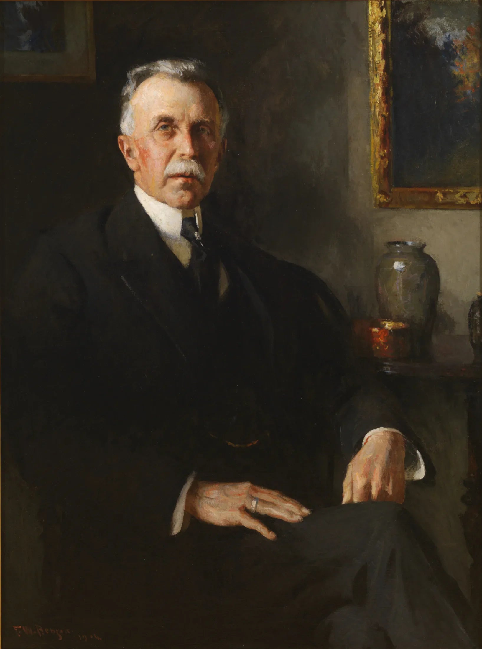 Portrait d'Isaac C. Bates, Esq. - Frank Weston Benson image 1 copie peinte à la main à l’huile