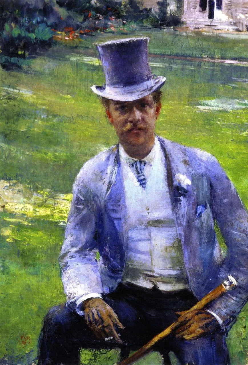 Portrait d'Octave Maus en dandy - Théo van Rysselberghe image 1 tableau peint à l’huile sur toile