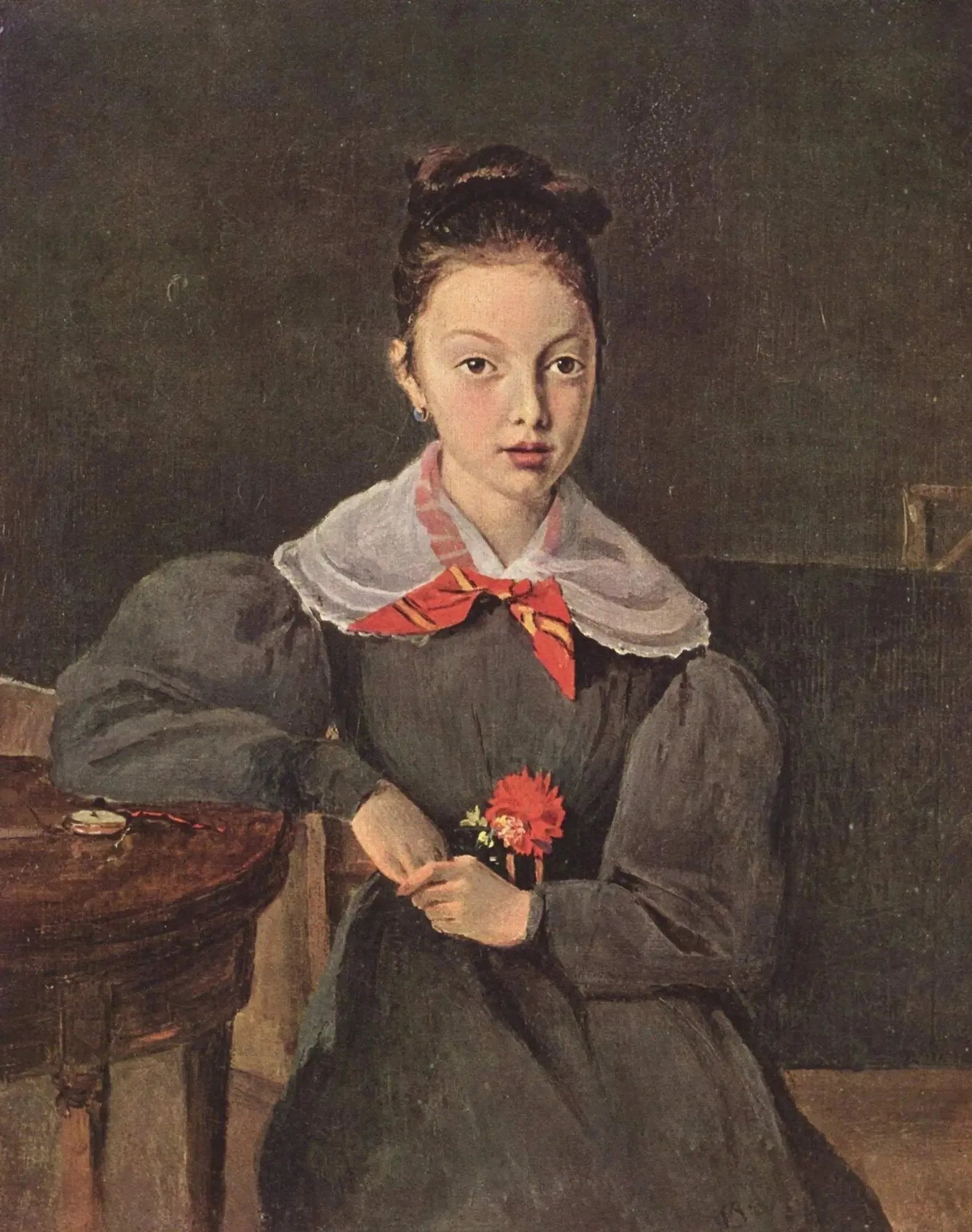 Portrait d'Octavie Sennegon - Jean-Baptiste Camille Corot image 1 reproduction de peinture à l’huile