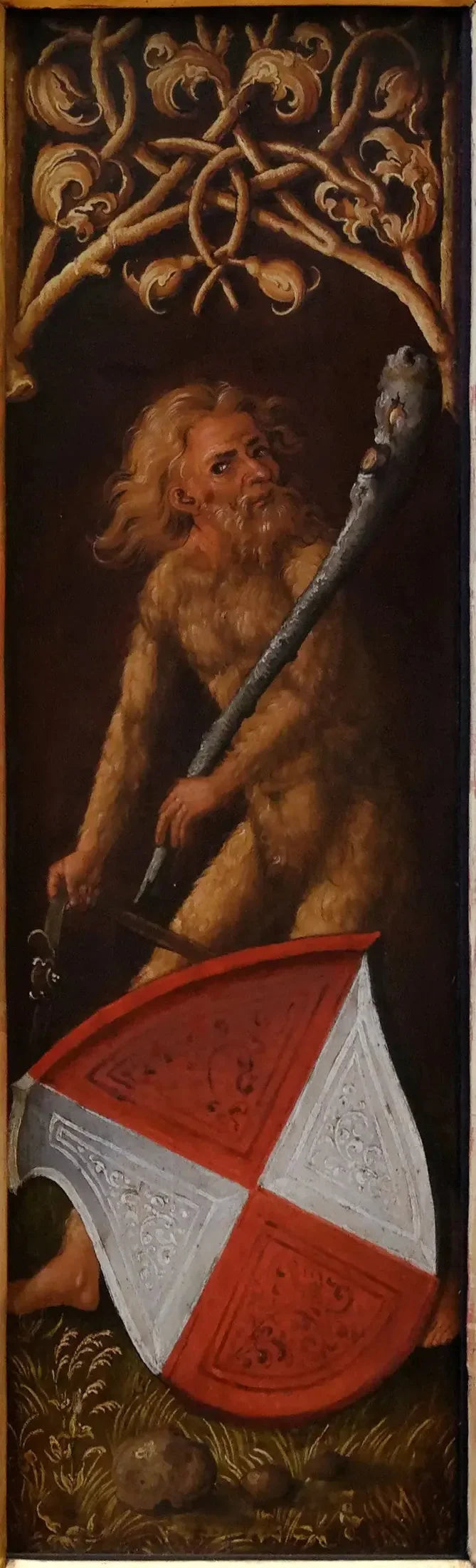 Portrait d'Oswolt Krel : « Hommes Sylvains » avec les boucliers héraldiques d'Agathe von Esendorf - Albrecht Dürer