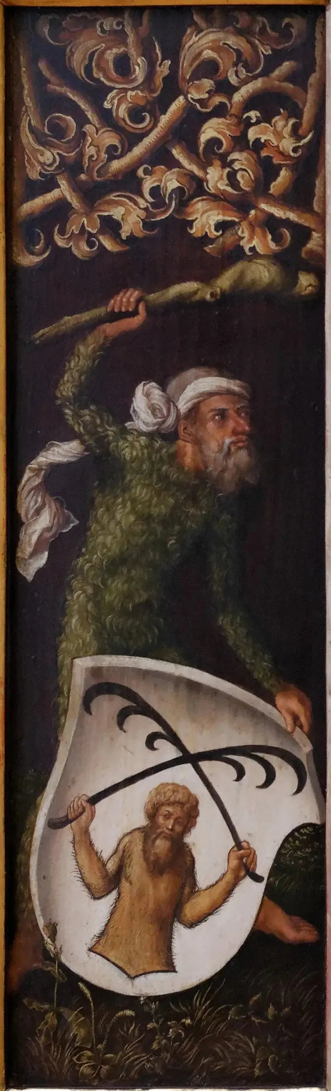 Portrait d'Oswolt Krel : « Hommes sylvestres » avec les boucliers héraldiques d'Oswolt Krel - Albrecht Dürer image 1 reproduction réalisée par Alpha Reproduction