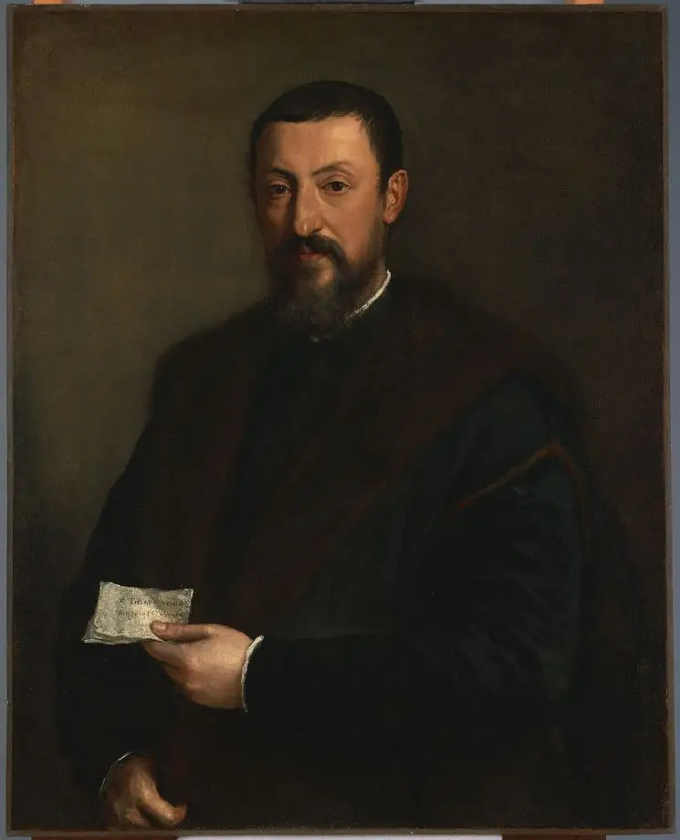 Portrait d'un ami du Titien, Marco Mantova Benevides - Titian image 1 tableau peint à l’huile sur toile