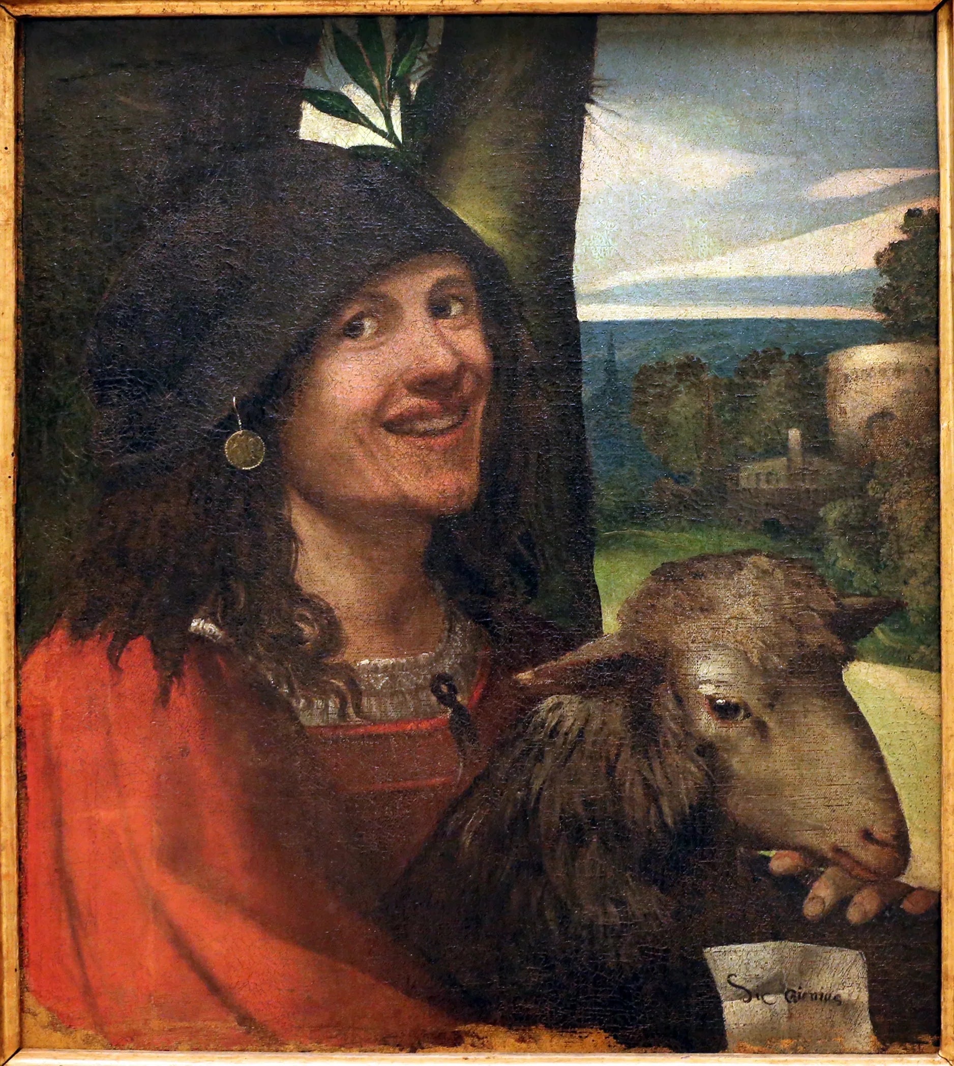 Portrait d'un bouffon de cour - Dosso Dossi image 1 reproduction de peinture à l’huile