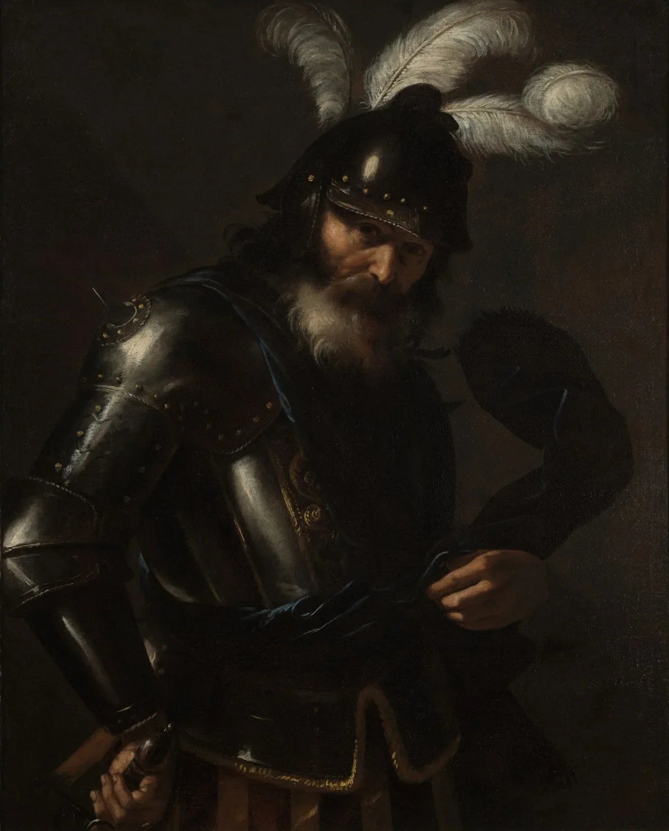 Portrait d'un chevalier en armure - Mattia Preti image 1 reproduction de peinture à l’huile
