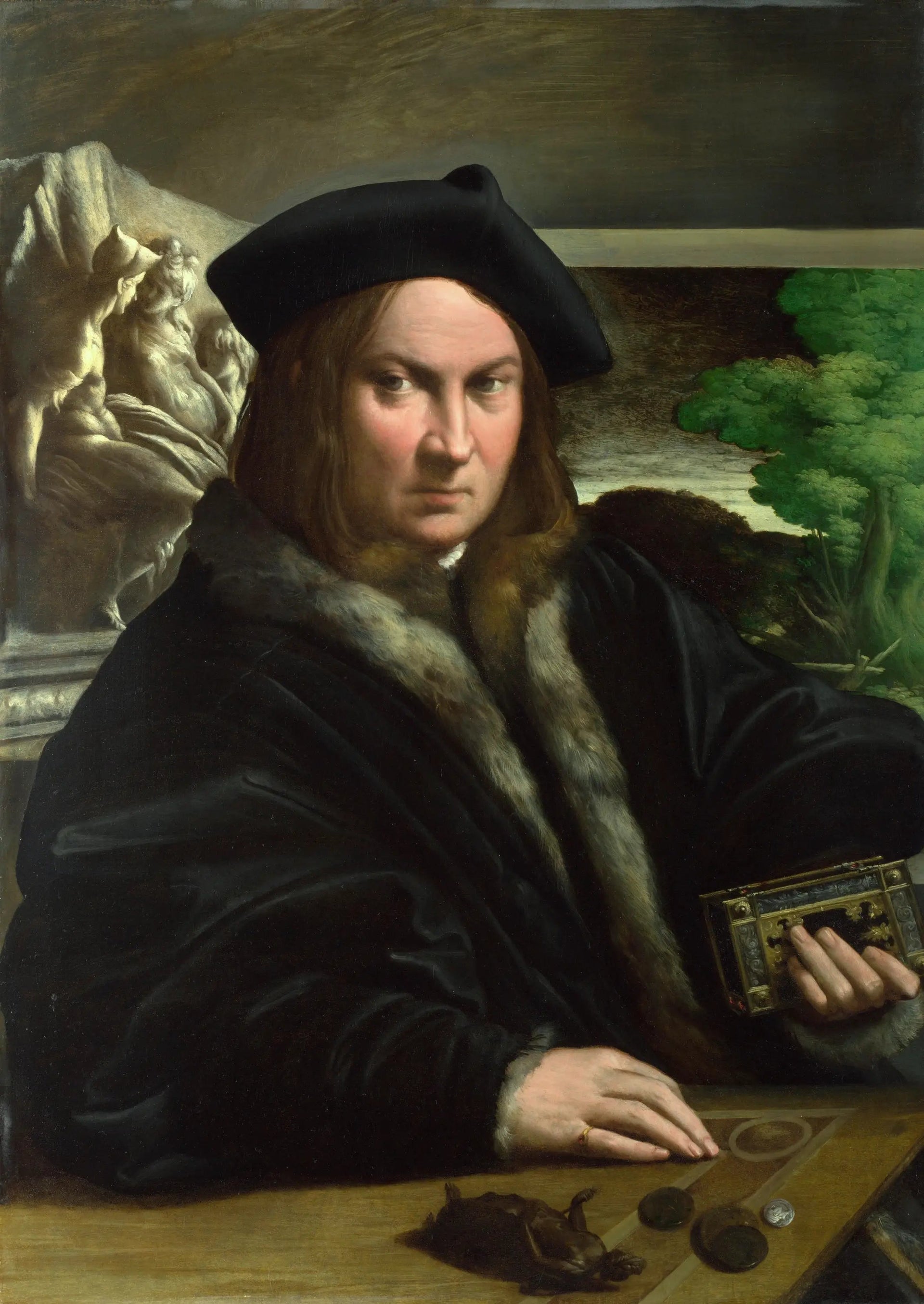 Portrait d'un collectionneur - Parmigianino image 1 reproduction artisanale de tableau