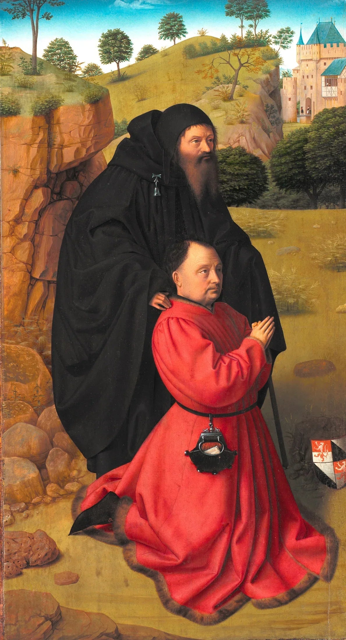 Portrait d'un donateur présenté par saint Antoine. - Petrus Christus image 1 reproduction artisanale de tableau