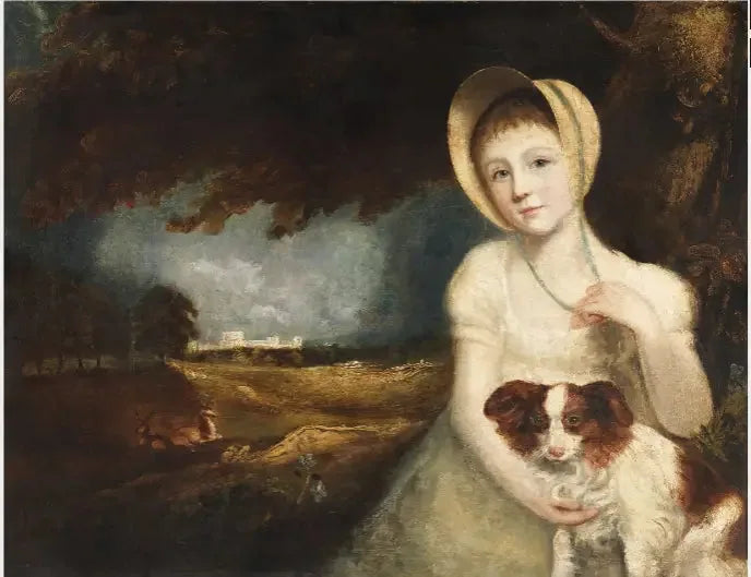 Portrait d'un enfant avec un chien - John Constable image 1 copie de tableau peinte à la main