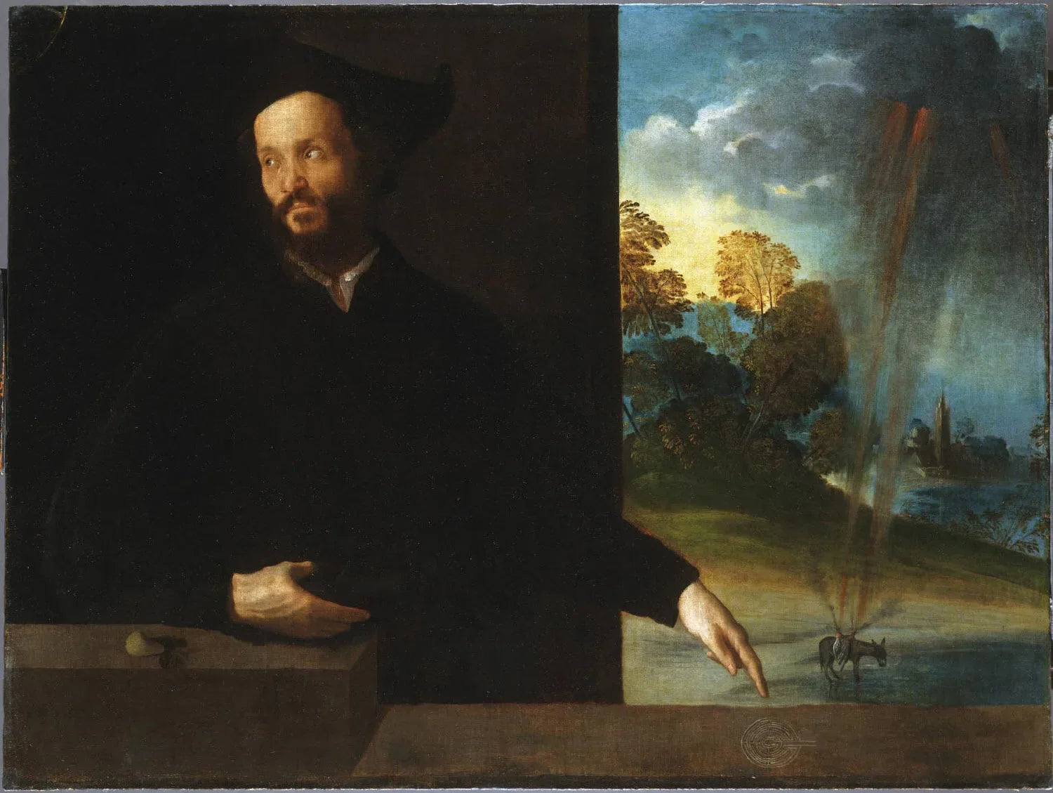 Portrait d'un gentilhomme - Dosso Dossi image 1 reproduction de peinture à l’huile