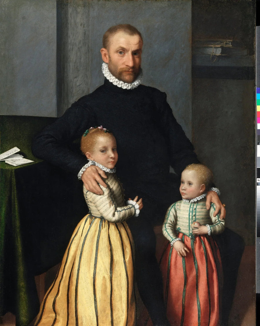 Portrait d'un gentilhomme et de ses deux enfants - Giovanni Battista Moroni