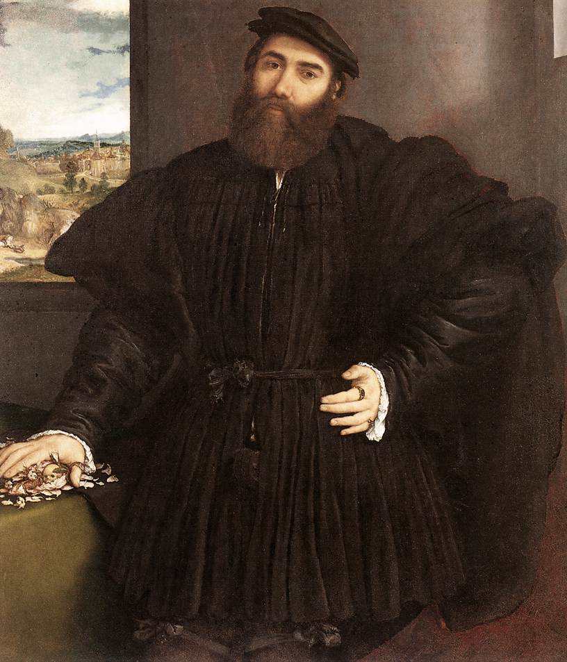 Portrait d'un gentilhomme - Lorenzo Lotto image 1 reproduction de peinture à l’huile