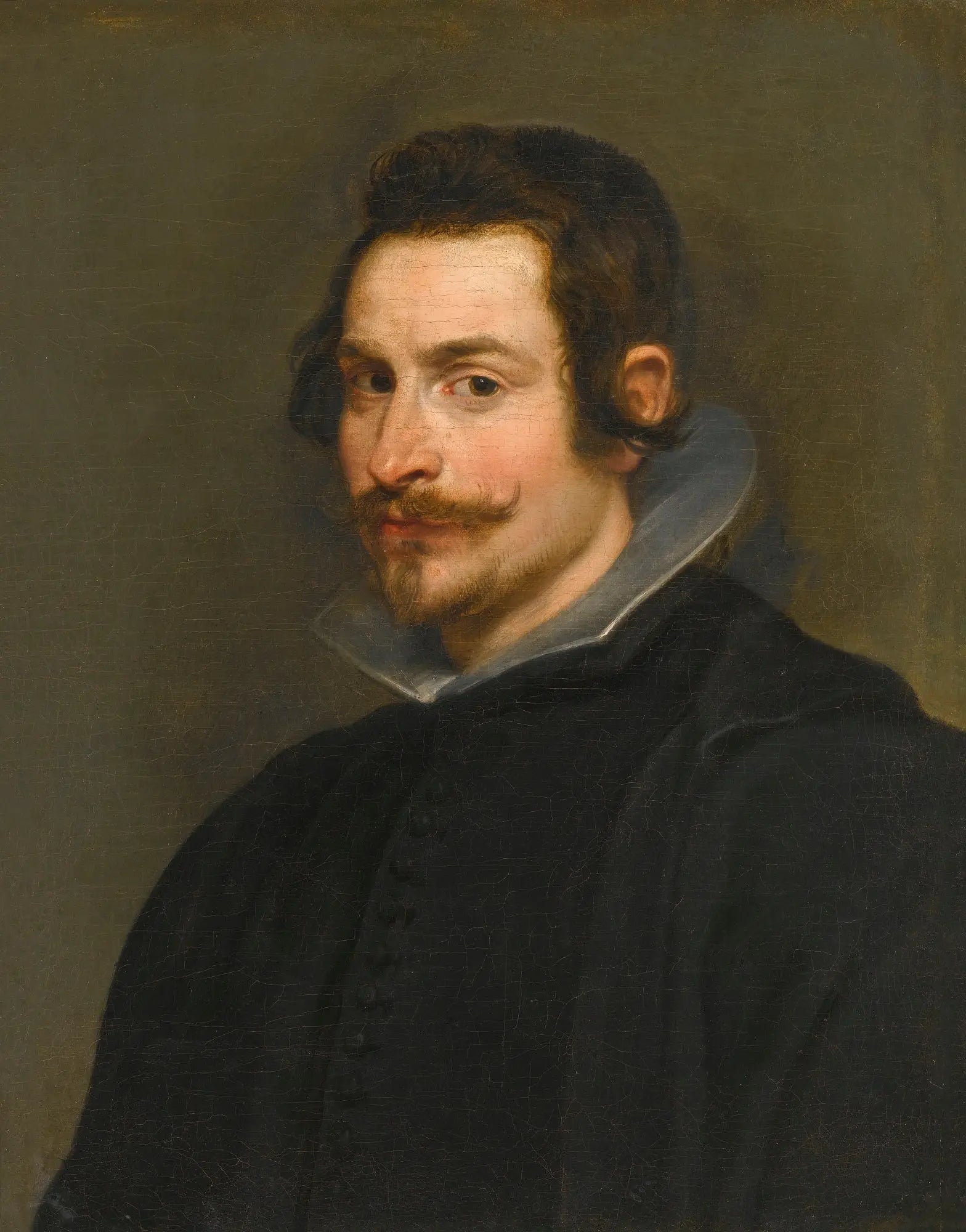 Portrait d'un gentleman, à mi-corps, vêtu de noir - Peter Paul Rubens image 1 reproduction artisanale de tableau