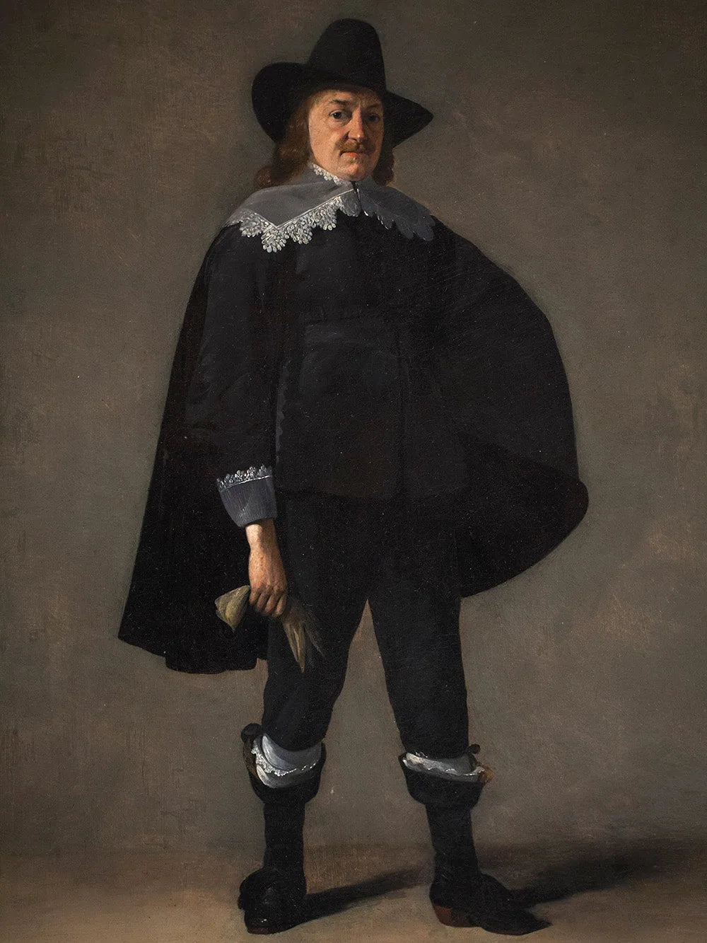 Portrait d'un gentleman en noir - Gerard ter Borch image 1 reproduction artisanale de tableau