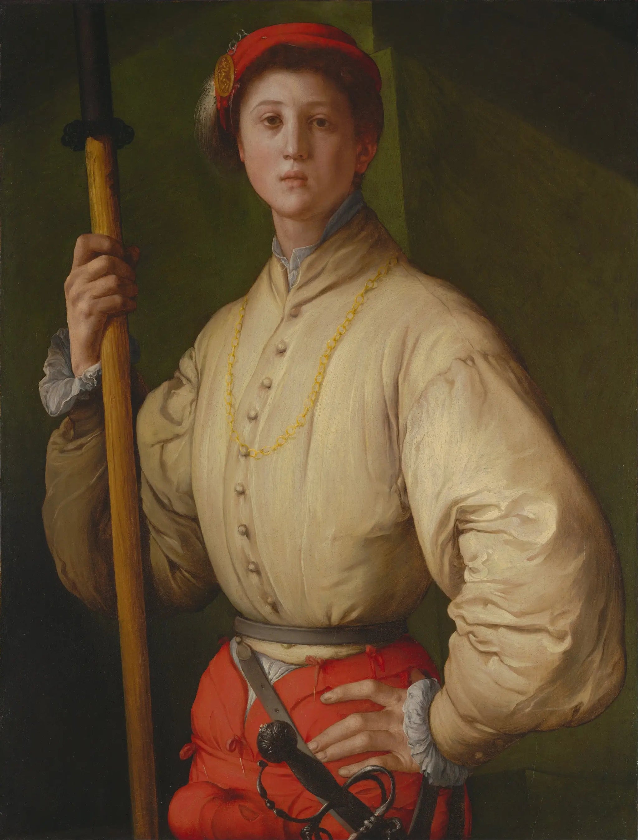 Portrait d'un hallebardier - Pontormo image 1 reproduction d’œuvre d’art à l’huile