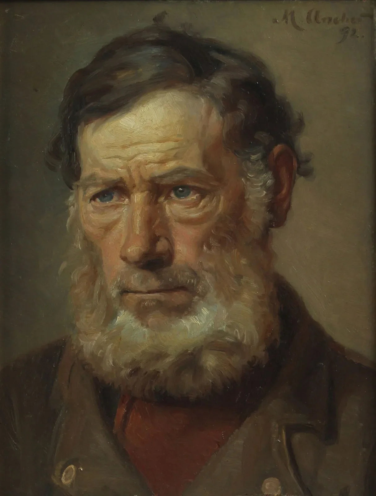 Portrait d'un homme. (1892) - Michael Peter Ancher image 1 reproduction artisanale de tableau