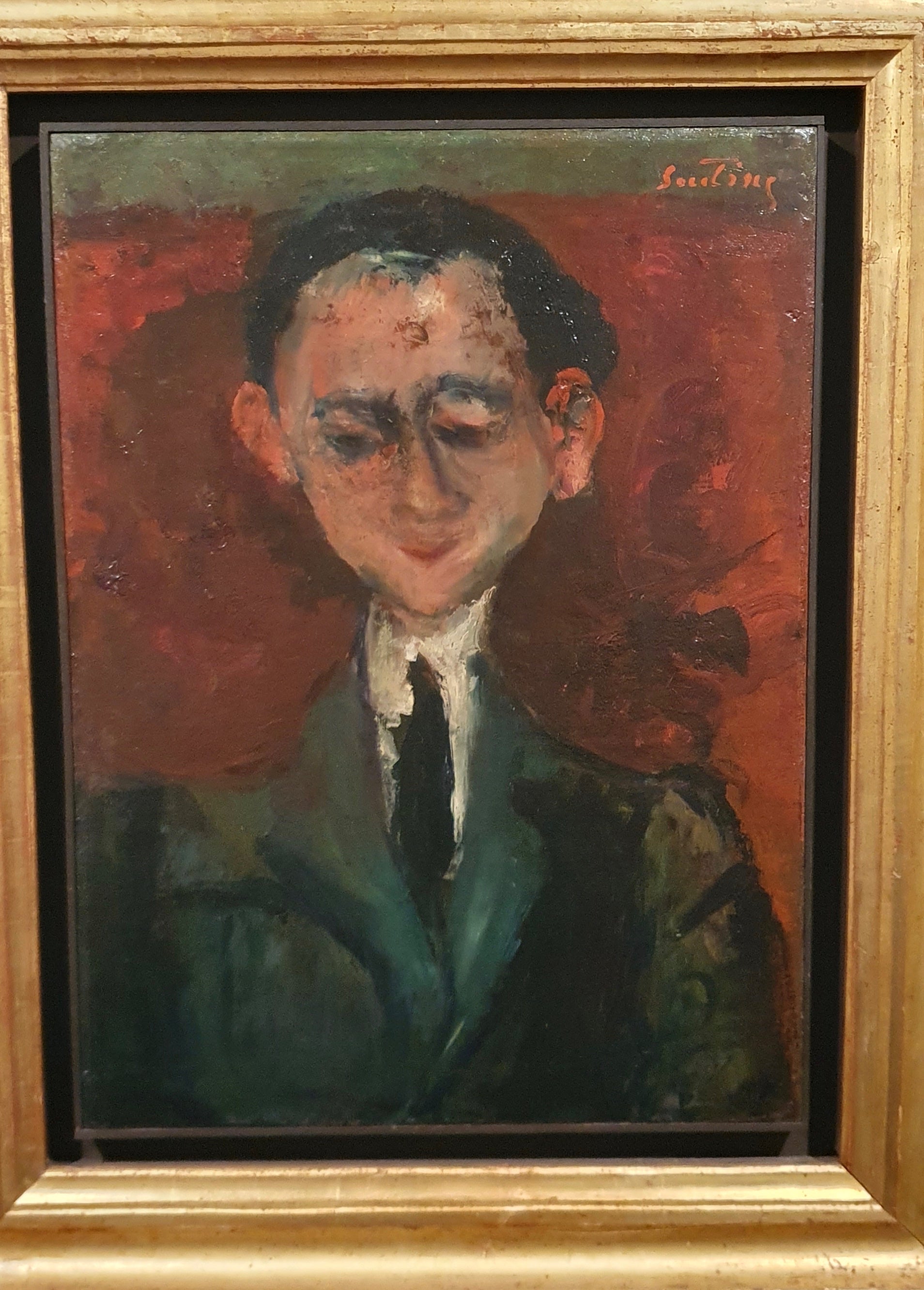 Portrait d'un homme à la cravate noire - Chaïm Soutine image 1 reproduction réalisée par Alpha Reproduction