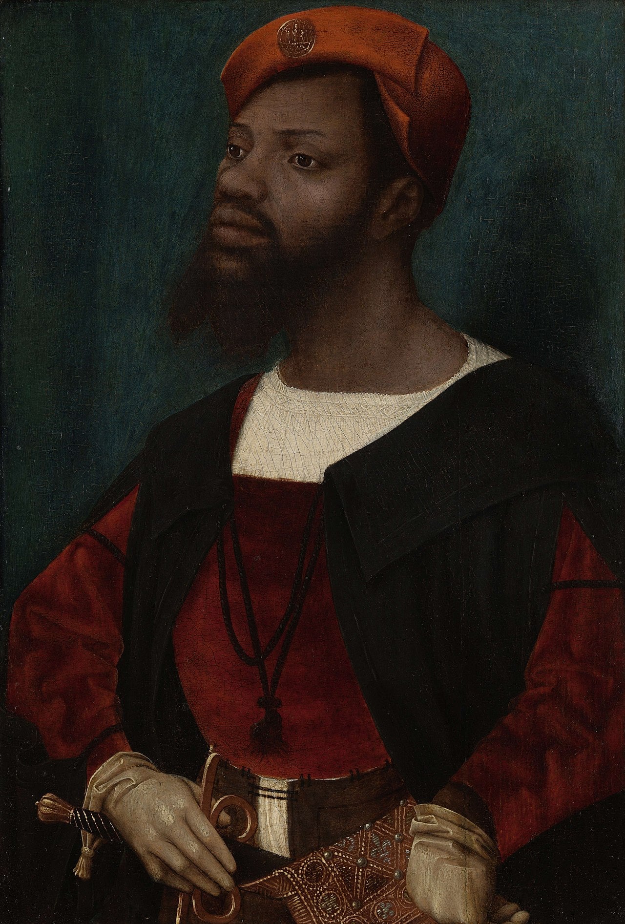 Portrait d'un homme africain - Jan Mostaert image 1 copie peinte à la main à l’huile